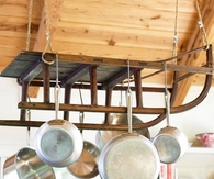 Hang pots and pans on the ceiling