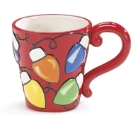 Colorful holiday christmas mug