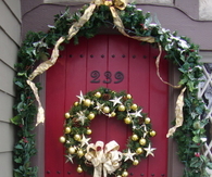 Evergreen wreath plant decoration