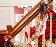 Pinecone ribbon decoration
