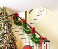 Red and green stair garland
