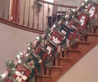 Stockings coming down the stairs