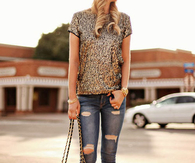 Blouse and ripped jeans