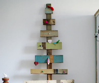 Rustic christmas tree of planks