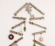Natural wall mount christmas tree