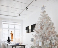 White christmas tree with ornament tags