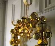 Golden jingle bell wreath