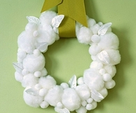Cotton ball wreath