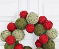 Festive yarn wreath