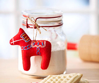 Felt dala horse ornament