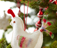 Pretty felt partridge ornament