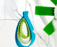 Felt teardrop christmas ornament