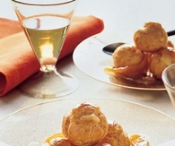 Golden pear cream puffs