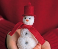 Pom pom snowman ornament
