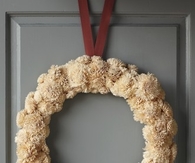 Wood flower wreath