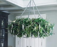 Holiday wreath chandelier