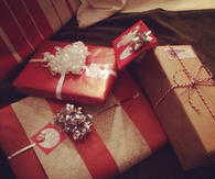 Wrapped christmas presents