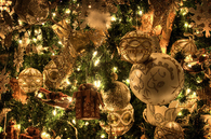 Golden festive ornaments