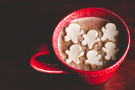 Gingerbread in hot chocolate