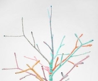 Spindly yarn wrapped trees