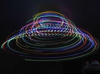 Swirling christmas light fans