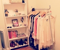 Wardrobe rack and jewelry shelf space