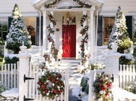Winter christmas house decor