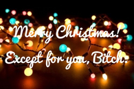 Merry Christmas except for you bitch