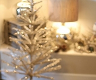 Silver ornaments and silver tree