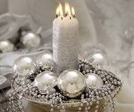 Pearls, candles and ornaments