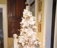 Glowing white christmas tree