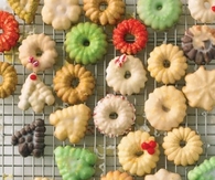 Glazed spritz cookies