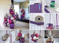 Table top knitting needle ornament tree