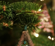 Beaded twig christmas ornaments