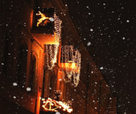 Night time snowfall