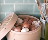 Steamer storage bin