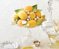 Glittered faux lemon centerpiece
