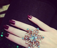 Snowflake crystal ring