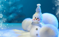Snowman and snowballs