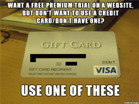 Visa cards for free trials