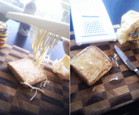 Grate frozen butter 