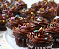 Chocolate cupcakes with stars
