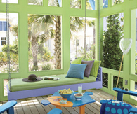 Colorful coastal porch