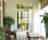 Gracious side porch