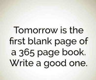 First blank page of a 365 page book