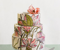 Hand painted wedding cake