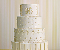 Monogrammed wedding cake