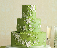 Vibrant green wedding cake