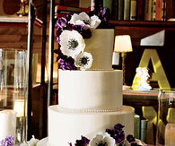 Sugared anemones wedding cake