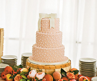 Peachy wedding cake
